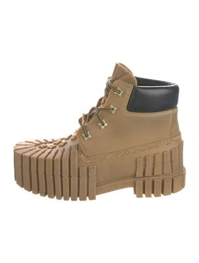 Pre-owned Mschf 2x4 "camel" Rubber Combat Boots In Neutral