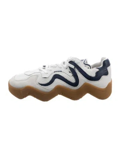Pre-owned Mschf Leather Athletic Sneakers In Blue/white