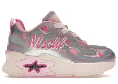 Pre-owned Mschf Men's  Super Baby Olivia Sneakers In White/pink/iridescent