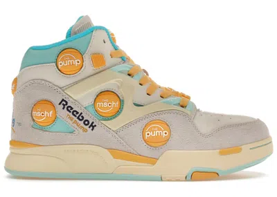 Pre-owned Mschf Men's  X Reebok Pump Omni Zone Ix Sunbleached Sneakers In Yellow/blue/orange
