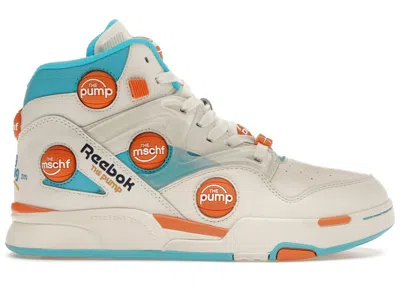 Pre-owned Mschf Men's  X Reebok Pump Omni Zone Ix Unbleached Sneakers In White/blue/orange