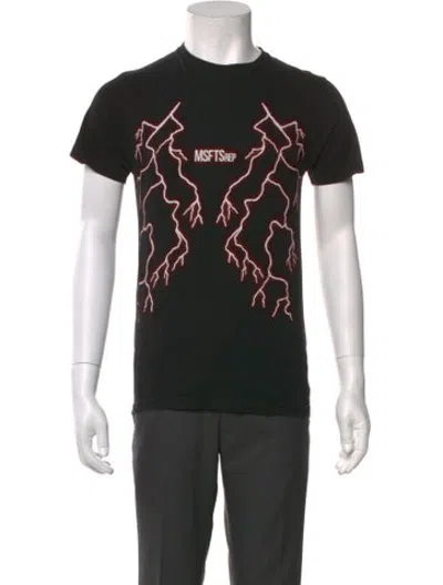 Pre-owned Msftsrep Graphic Print Crew Neck T-shirt In Black