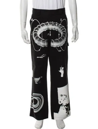 Pre-owned Msftsrep Graphic Print Pants In Black