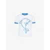 Msftsrep Mens Dolphin-print Crewneck T-shirt White In White