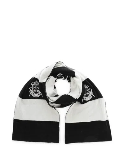 Msftsrep Striped-pattern Embroidered-logo Scarf In Multi