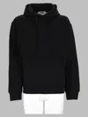 Msgm Logo-embroidered Cotton Hoodie In Black