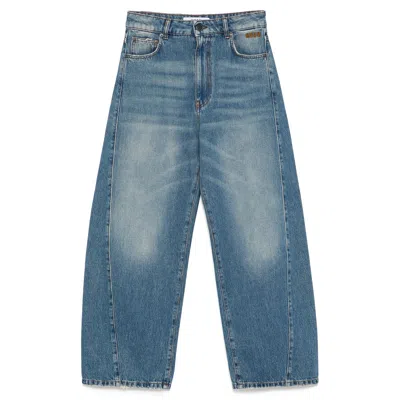 Msgm 3/4 Denim Jeans In Blue