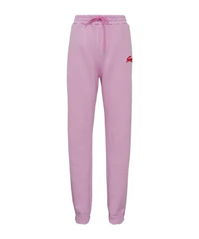 Msgm 3d Follow The Rabbit Embroidery Joggers In Pink