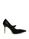 Msgm Woman Pumps Black Size 8 Leather In Black