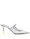 Msgm 90mm Mesh-detail Mules In Silber