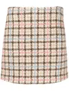 Msgm Plaid-check Textured Mini Skirt