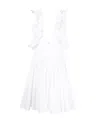 Msgm A Flared Dress With Lotus Leaf Sleeves In White