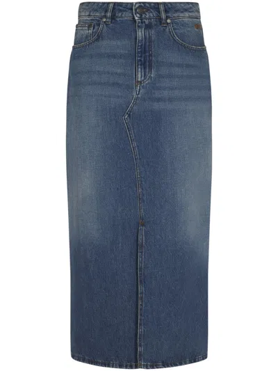 MSGM A-LINE DENIM MAXI SKIRT