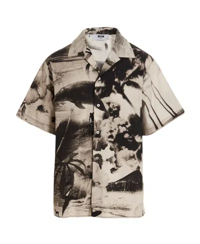 Msgm A Short Sleeved Shirt In Nude
