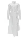 Msgm Asymmetrical Shirt Bodice Layered Wrap Dress In White