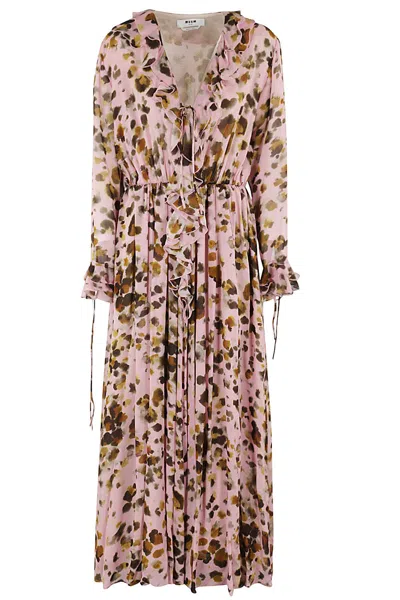 Msgm Abito Dress In Pink