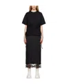Msgm Abito Layered Midi T-shirt Dress In Black