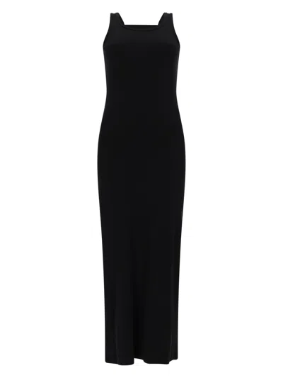 Msgm Abito Lungo In Viscosa In Black