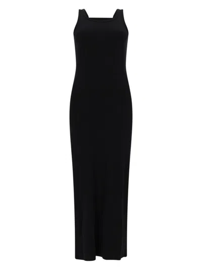 Msgm Abito Lungo In Viscosa In Black