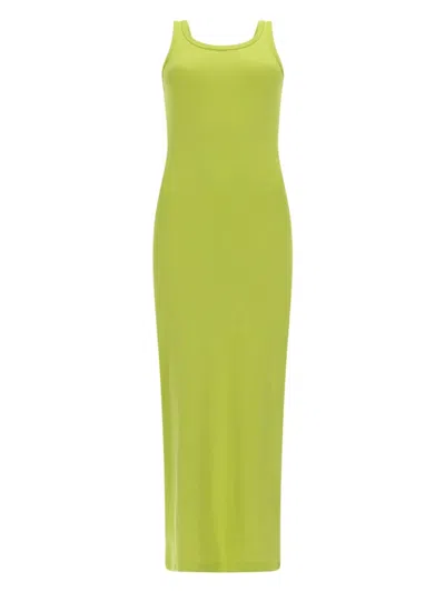 Msgm Abito Lungo In Viscosa In Green