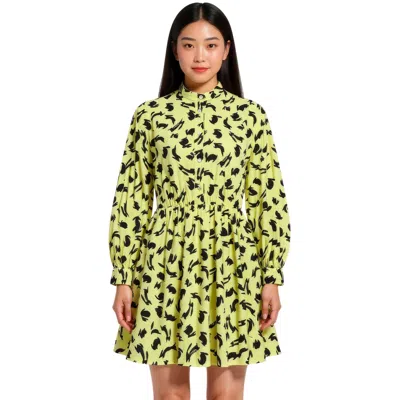 Msgm Abito Print Collared Dress In Multi