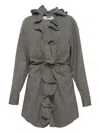 Msgm Abito Ruffled Detailed Dress In Brown