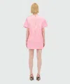 Msgm Abito T-shirt A-line Diagonal In Pink