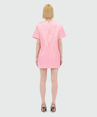 Msgm Abito T-shirt A-line Diagonal In Pink