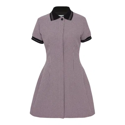 Msgm Abito Two Colourway Collar Dress In Purple