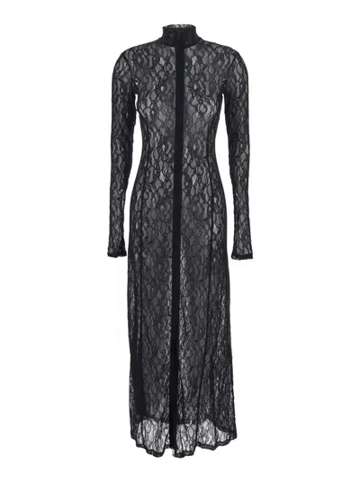 Msgm Long Sleeve Dress In Black