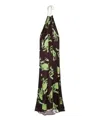 Msgm Graphic-print Maxi Dress In Brown