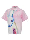 Msgm Abstract-print Button-up Shirt In Pink