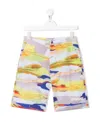 MSGM COLOR-BLOCK CAMOUFLAGE SHORTS