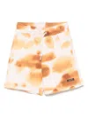 Msgm Abstract-print Shorts In Neutrals