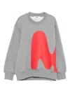 Msgm Abstract-wave Sweatshirt In Gray