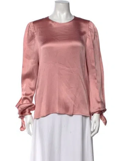 Pre-owned Msgm Acetate Crew Neck Blouse In Pink