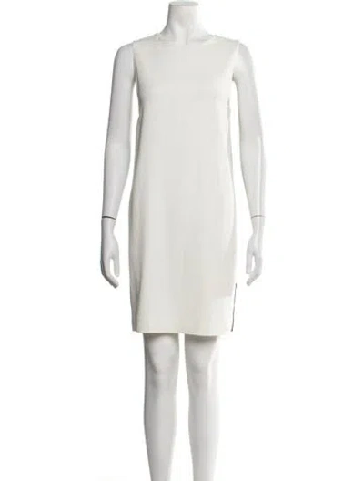 Pre-owned Msgm Acetate Knee-length Dress In White