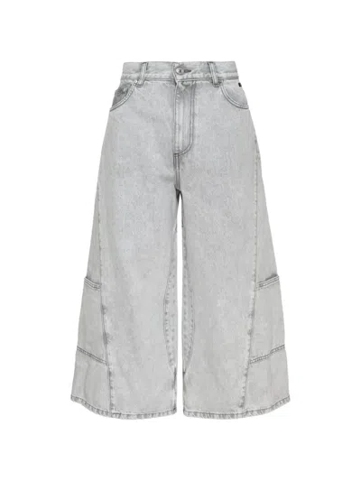 Msgm Acid-wash Cargo Shorts In Blue