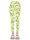 Msgm High-waist Floral Leggings In Yellow