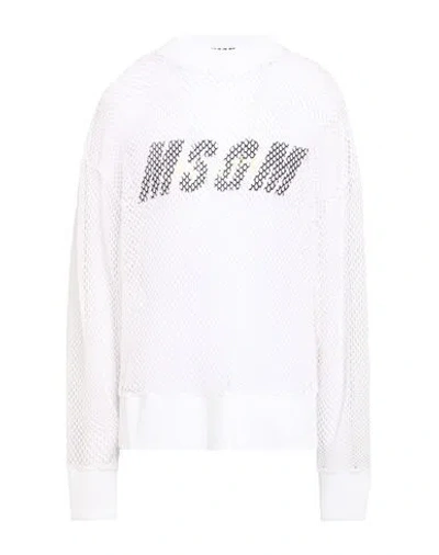 Msgm Active Woman Sweatshirt White Size S Polyamide, Elastane