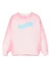 Msgm Airbrushed Sweatshirrt In Pink