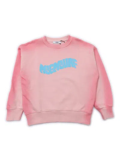 Msgm Kids' Airbrushed Sweatshirt Unisex In Pink