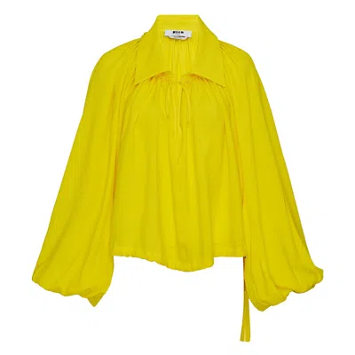 Msgm Airy Blouse In Yellow