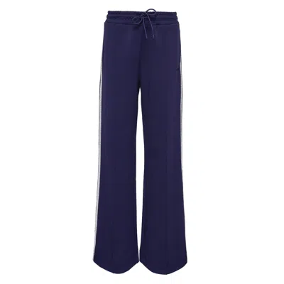 Msgm A'jour Embroidery Drawstring Sweatpants In Blue