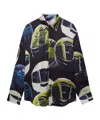 Msgm All-over Helmet Print Shirt In Black