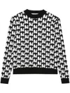 Msgm All-over-logo Sweatshirt In Black