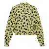 Msgm All Over Rabbits Button-up Blouse In Yellow