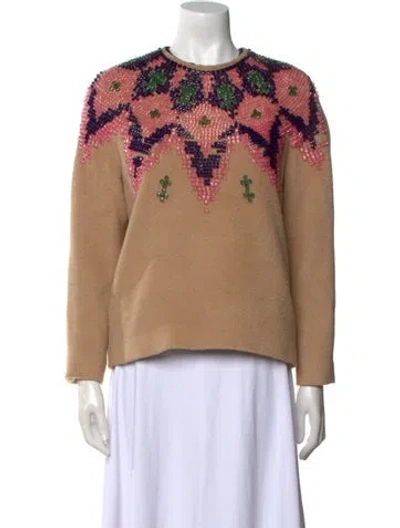 Pre-owned Msgm Alpaca Printed Sweater In Neutral