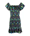 Msgm Amazing Berries Jacquard Mini Dress In Green