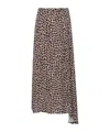 Msgm Animal-print Asymmetric Maxi Skirt In Multicolor